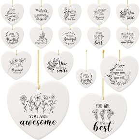 10 Pcs Christian Christmas Ornaments Bulk Bible Verse Ceramic Ornament Inspirational Quotes Religious Ornaments Xmas Church Home Decor Christian Ornaments for Christmas Tree Women Men