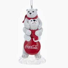 Coca-Cola® Polar Bears With Sign Ornament