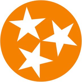CUSHYSTORE Tennessee Flag State Stars Decal Vinyl Sticker for Motorcycle Hardhat Laptop Mug Tumber Orange 3.75"