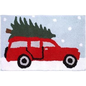 Avanti Linens - Bath Mat, Cotton Rug with Non-Skid Backing, Christmas Inspired Bathroom Accessories (Holiday Collection, Santa)