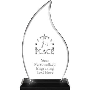 1St Place Acrylics - 8" Flame Acrylic Award 1St Place Presentation Trophy, Laser Engraving Included Prime