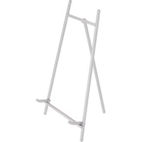 Bard's Satin Silver Metal Easel, 12" H x 7" W x 7.75" D