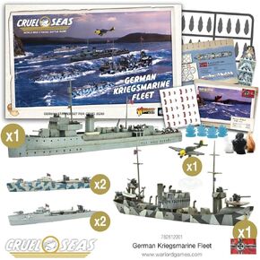Cruel Seas German Kriegsmarine Fleet 1:300 WWII Naval Military Wargaming Plastic Model Kit