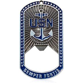 U.S. Navy (USN) Dog Tag Bottle Opener or Challenge Coin | Perfect Veteran & Military Gift | Old Dominion LLC