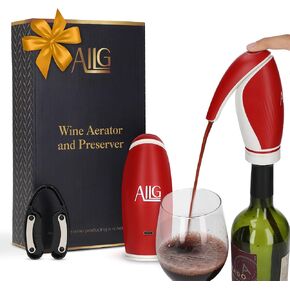 5-in-1 Automatic Wine Dispenser Electric Wine Aerator, Dispenser, Preserver | Wine Accessories for Wine Lovers | Rechargeable Wine Air Aerator with USB Charger | Wine Gifts | Wine Aerator Pourer