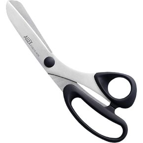 ALLEX Cardboard Scissors Heavy Duty [Non-Stick] 8" Large Craft Scissors, Japanese Stainless Steel Blade, Black, Made in JAPAN