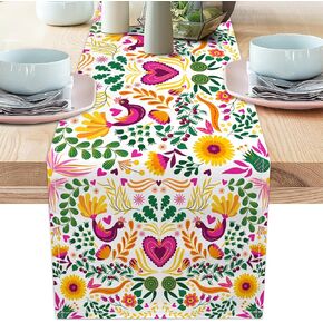 Mexican Table Runners Dia de Los Muertos Decorations Table Runners Linen Table Runners for Kitchen Dining Table Home Party Fiesta Decor