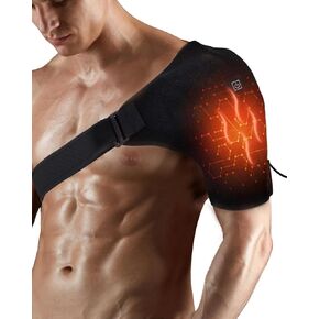 Shoulder-Heating-Pad-Heated-Wrap, Heated Shoulder Brace with 3 Heating Levels for Shoulder Pain, for Men Women Frozen Shoulder Pain Relief (Non-Rechargeable)