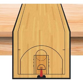 Linen 13x72'' Basketball Table Runner march Madness Decor Basketball Themed Birthday Party Babay Shower Decoration and Supplies for Table