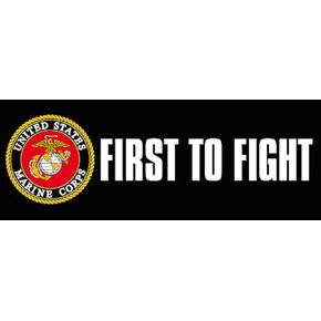 US Marines First to Fight Bumper Sticker (Corps Vinyl Decal for car Truck or Van (3 x 9 inch) USMC Licensed