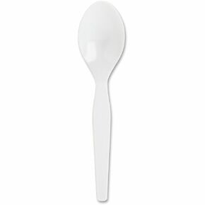 Genuine Joe 10432 Polystyrene Spoon, Heavyweight, 100/BX, White