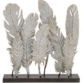 Deco 79 Metal Bird Decorative Sculpture Feathers Home Decor Statue, Accent Figurine 20" x 5" x 21", Gray