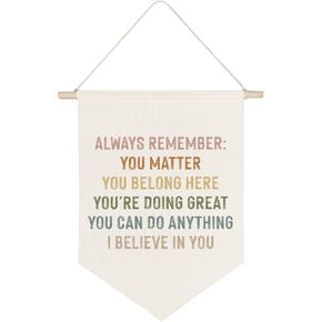 QODUNG Inspirational Quotes Always Remember Canvas Banner,Motivational Wall Hanging Pennant Flag Canvas Banner for Kids Room Classroom Playroom Nursery