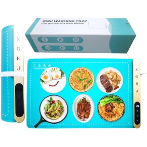 Food Warming Mat for Buffet Electric Warming Tray to Keep Food Warm at Party, Silicone Heating Mat with 6 Temperature Settings & Auto Shut-Off Food Warmers for Parties Buffets Party Travel Daily Lives