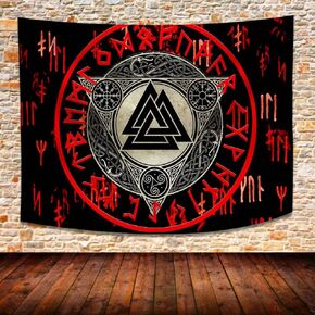 SHRAPHY Viking Tapestry 80x60 Inches Viking Celtic Rune Tapestry Nordic Mythology Geometric Special Symbols Wall Hanging Tapestries for Bedroom GTXTUH25