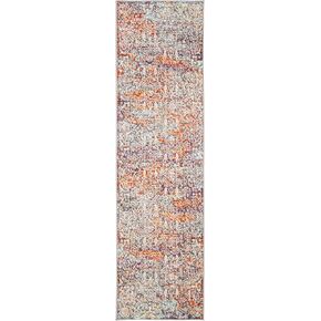 SAFAVIEH Madison Collection Runner Rug - 2'3" x 8', Light Grey & Light Blue, Boho Chic Damask Design, Non-Shedding & Easy Care, Ideal for High Traffic Areas in Living Room, Bedroom (MAD944G)