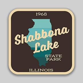 Shabbona Lake State Park Illinois Decal Sticker | 4-Inches by 4-Inches | 5-Pack Premium Quality Vinyl Sticker | UV Protective Laminate | SP1010