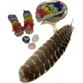 1 pc Chakra Sinuata Flower White Sage Smudge Sticks, 4-Inch Hand Tied, All Natural, Ethically Sourced for Home Cleansing, & Stress Relief JC-071