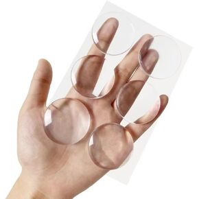 Clear Rubber Wall Bumper Guards, Self-Adhesive, Round, Set of 6, for Home/Office (square)