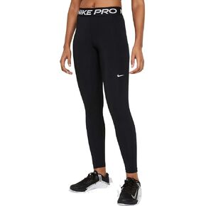 بنطال ضيق Pro 365 نسائي من Nike بجزء شبكي قصير متوسط ​​الارتفاع (B(CZ6497-010)/W، X-Small) in Kuwait