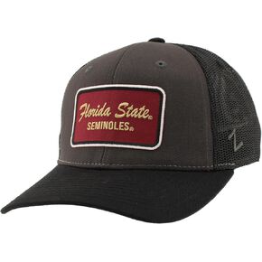 ZHATS Standard NCAA Officially Licensed Snapback Hat Big Rig Patch Charcoal Black Brick, One Size