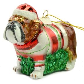 Noble Gems Kurt Adler 3-1/2-Inch Glass Bulldog Ornament, Christmas