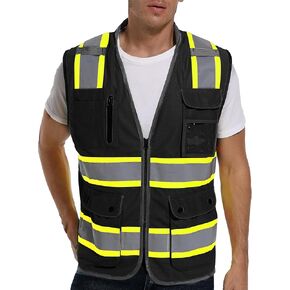 Reflective Safety Vest for Men and Women - High Visibility Construction Vest - Dual Tone Reflective Strips
