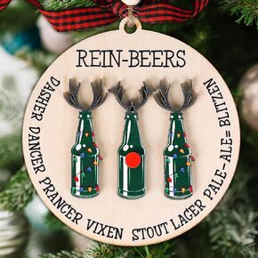 Funny Beer Ornament, Christmas Ornament 2024, Rein-Beers Ornament, Funny Christmas Ornaments, Ornaments for White Elephant Gift Exchange, Beer Ornament, Funny Ornaments for Adults, Coworker Gift