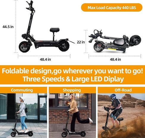 Electric Scooter for Adults, 5600W Dual Motors Up to 50 MPH, Electric Scooter Adults Range 50 Miles, 60V 27Ah Large Capacity Battery, 11" Off Road Tires Scooter with Detachable Seat Max Load 440lbs in Saudi Arabia