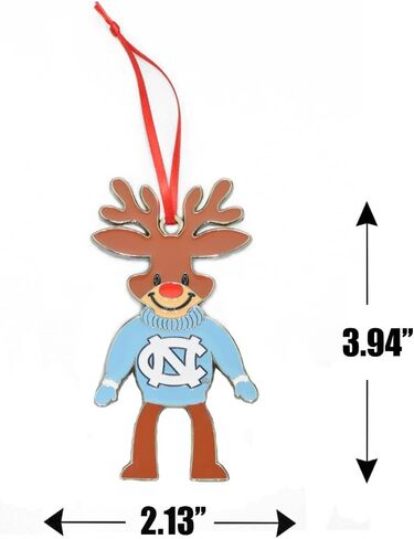 North Carolina Tar Heels (UNC) Reindeer Metal Christmas Ornament in Kuwait