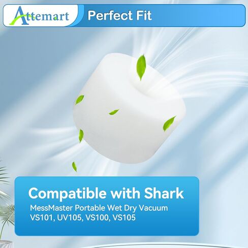 Filter Replacement for Shark MessMaster Portable Wet Dry Vacuums VS100, VS101, VS100C, VS105, UV105, 4 Foam + 4 Felt +4 Post-Motor Filters Kit, Part XFFKVS100 & XPMFVS100 in Kuwait