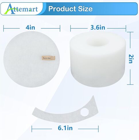 Filter Replacement for Shark MessMaster Portable Wet Dry Vacuums VS100, VS101, VS100C, VS105, UV105, 4 Foam + 4 Felt +4 Post-Motor Filters Kit, Part XFFKVS100 & XPMFVS100 in Kuwait