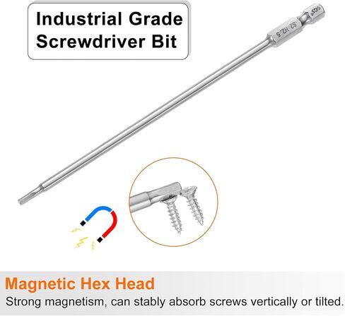HARFINGTON 5pcs Hex Head Wrench Drill Bit 4mm (H4) Metric 1/4" Hex Shank 100mm (4") Long Magnetic S2 Steel Screwdriver Bits Industrial Grade Hexagon Flat Tip Drill Bits for Screws in Saudi Arabia