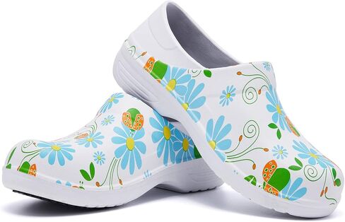 alcubieree Non Slip Work Shoes for Womens Slip on Waterproof Lightweight Comfor Clog for Nurse Food Service Healthcare Gardening Medical Kitchen Chef Cute in Saudi Arabia
