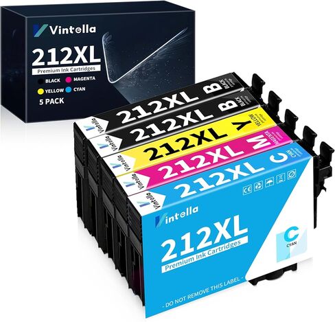 212XL Remanufactured Ink Cartridge Replacement for Epson 212 Black Ink Cartridges 212XL T212 T212XL for Expression Home XP-4100 XP-4105 Workforce WF-2830 WF-2850 Printer (Black Only, 2 Pack) in Saudi Arabia