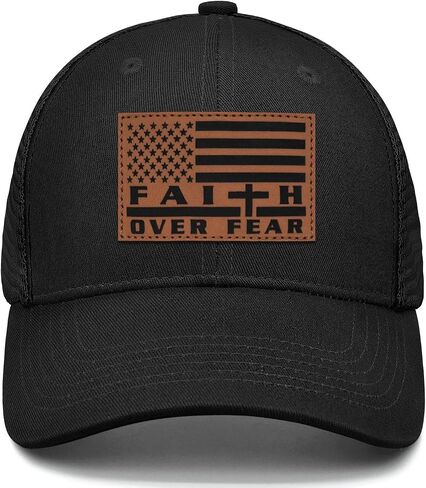 Jesus Hat Christian Gifts for Men American Flag Hats Faith Over Fear Hat Fathers Day Christmas Birthday Gifts for Friend in Kuwait