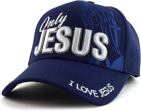 Trendy Apparel Shop Only Jesus Praying Hand Embroidered Christian Ball Cap in Saudi Arabia