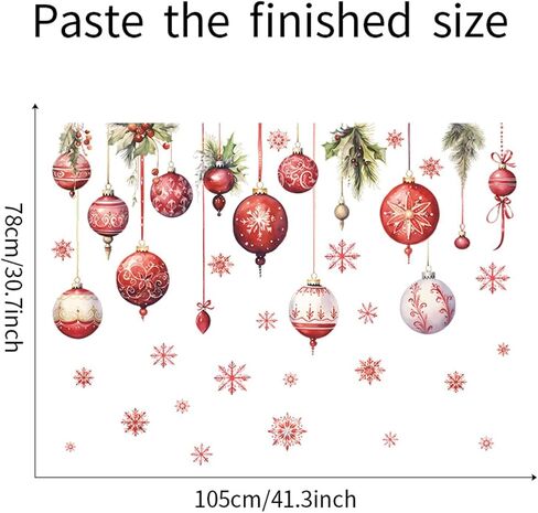 Merry Christmas Wall Decals Pine Cone Snowflake Wall Stickers Christmas Winter Home Wall Art Decor for Kids Room Classroom Office Bedroom Living Room Kitchen Playroom Decor (Snowflake) in Saudi Arabia