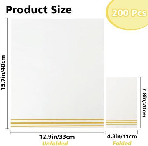 Napkins Disposable Paper Napkins 50 Pack Paper Hand Towels Absorbent Dinner Napkins White and Gold Napkins Guest Towels Tissue Party Napkins for Bathroom Dinner Wedding Kitchen Party Event Decorative in Saudi Arabia