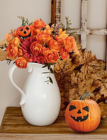 DEEMEI Ranunculus الزهور الاصطناعية الفاوانيا الزهور الصناعية زهور الخريف وهمية زهور الحوذان الصغيرة DIY باقات الزفاف المركزية لحفلات استقبال المولود الجديد (برتقالي محروق) in Saudi Arabia