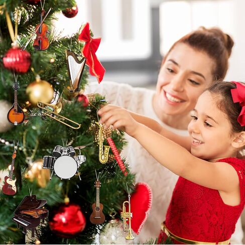 30 جهاز كمبيوتر شخصى آلة موسيقية عيد الميلاد الحلي الخشبية نسخة طبق الأصل زخرفة عيد الميلاد البيانو طبل القيثارة الترومبون القرن الكمان الغيتار آلة موسيقية الحلي لشجرة عيد الميلاد ديكور المنزل in Kuwait
