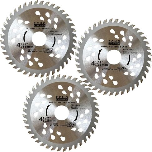 4-1/2" 40T Angle Grinder Wood Cutting Blades, 7/8" Arbor, 2-Pack | Fast Fine Cut Trimming Ripping Crosscut Wood MDF Plastic in Saudi Arabia