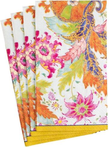 Caspari Tobacco Leaf Ivory Paper Cocktail Napkins, Pack of 20 in Kuwait