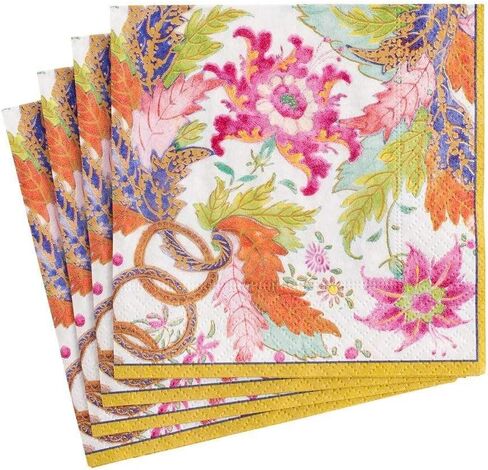 Caspari Tobacco Leaf Ivory Paper Cocktail Napkins, Pack of 20 in Kuwait