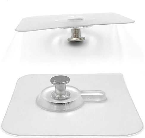 LIGHTSTAR قطعتان من الخطافات اللاصقة للجدار، شماعات الحائط بدون أظافر لإطارات الصور، خطافات مقاومة للماء والزيت للزينة ورفوف المطبخ للحمام، شفافة in Kuwait