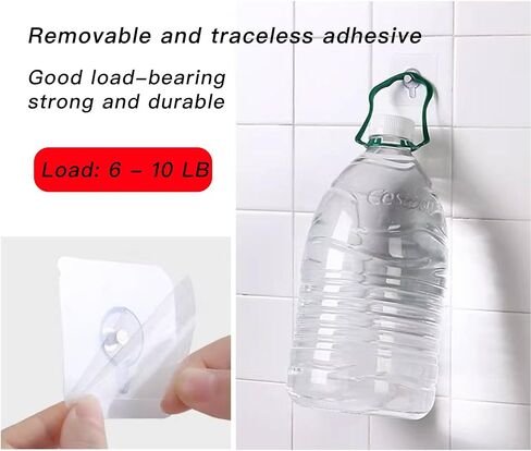 LIGHTSTAR قطعتان من الخطافات اللاصقة للجدار، شماعات الحائط بدون أظافر لإطارات الصور، خطافات مقاومة للماء والزيت للزينة ورفوف المطبخ للحمام، شفافة in Kuwait