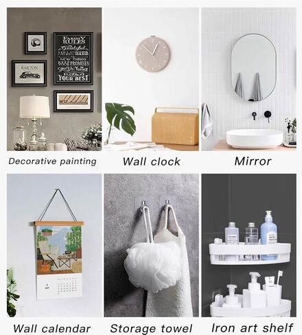 LIGHTSTAR قطعتان من الخطافات اللاصقة للجدار، شماعات الحائط بدون أظافر لإطارات الصور، خطافات مقاومة للماء والزيت للزينة ورفوف المطبخ للحمام، شفافة in Kuwait