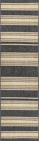 Rugs USA x Lauren Liess Romy Striped Indoor/Outdoor Area Rug, 5x8, Black in Kuwait