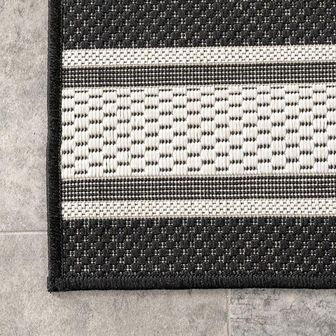 Rugs USA x Lauren Liess Romy Striped Indoor/Outdoor Area Rug, 5x8, Black in Kuwait