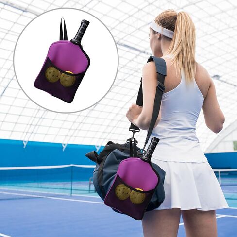 Pickleball Paddle Cover Pickleball Racket Sleeve Bag with Handle Strap Pickleball Equipment Protective Paddle Sleeve with Mesh Pocket Ball Holder Organizer Bag Case Gift,A++ in Saudi Arabia